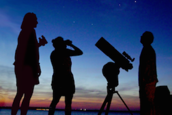 Star party at sunset