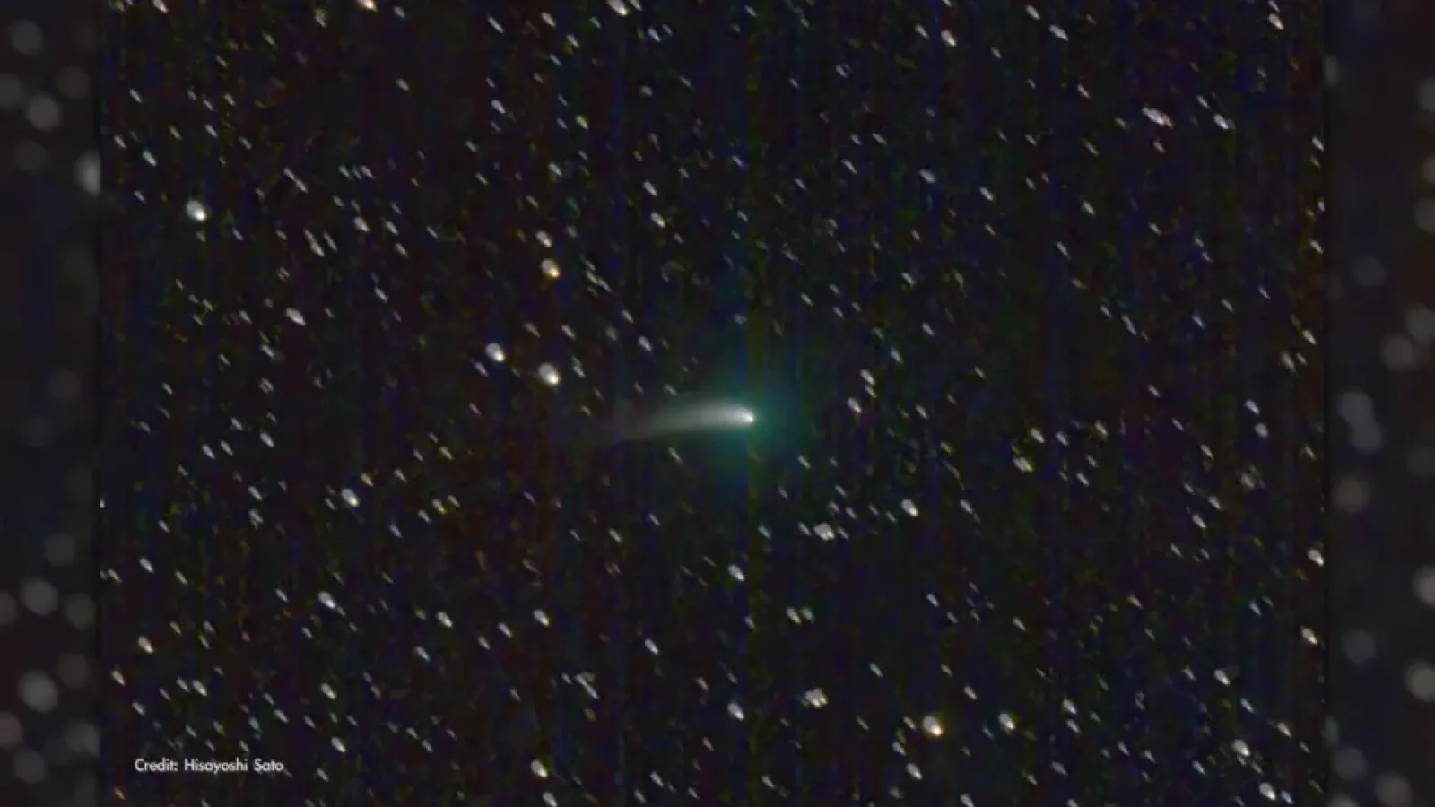 An image of the Comet C/2022 E3 (ZTF) taken by astrophotographer Hisayoshi Sato as seen in a still image from a NASA video. (Image credit: Hisayoshi Sato via NASA/JPL-Caltech)