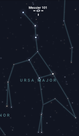 Constellation Ursa Major with M101 marked