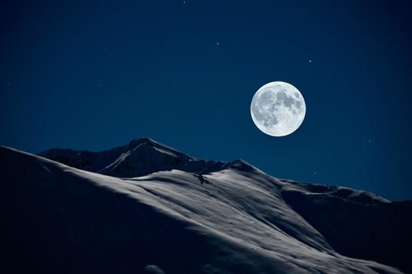 stock photo of a cold moon