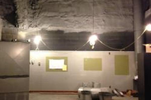 Construction on the planetarium. HVAC installation