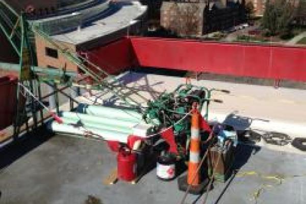 Roof work over planetarium